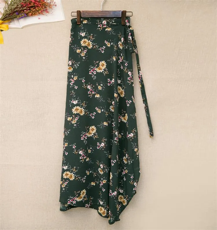 High waist Irregular Beach Skirt - Multiple prints available