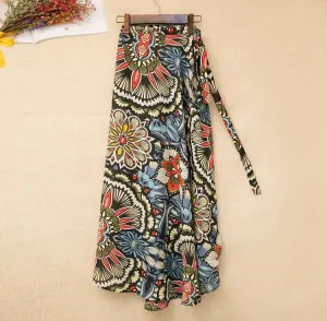 High waist Irregular Beach Skirt - Multiple prints available