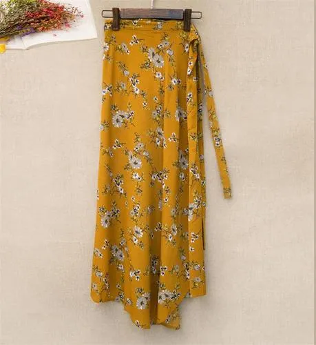 High waist Irregular Beach Skirt - Multiple prints available