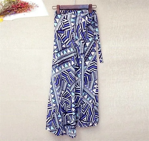 High waist Irregular Beach Skirt - Multiple prints available