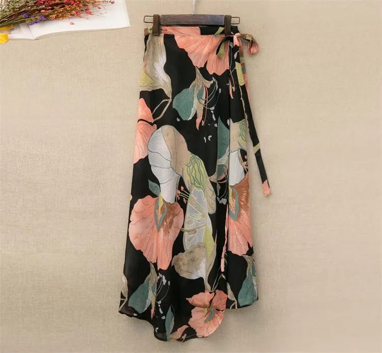 High waist Irregular Beach Skirt - Multiple prints available
