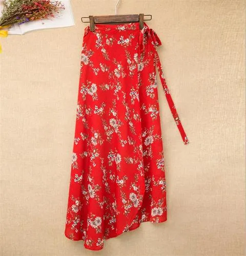 High waist Irregular Beach Skirt - Multiple prints available
