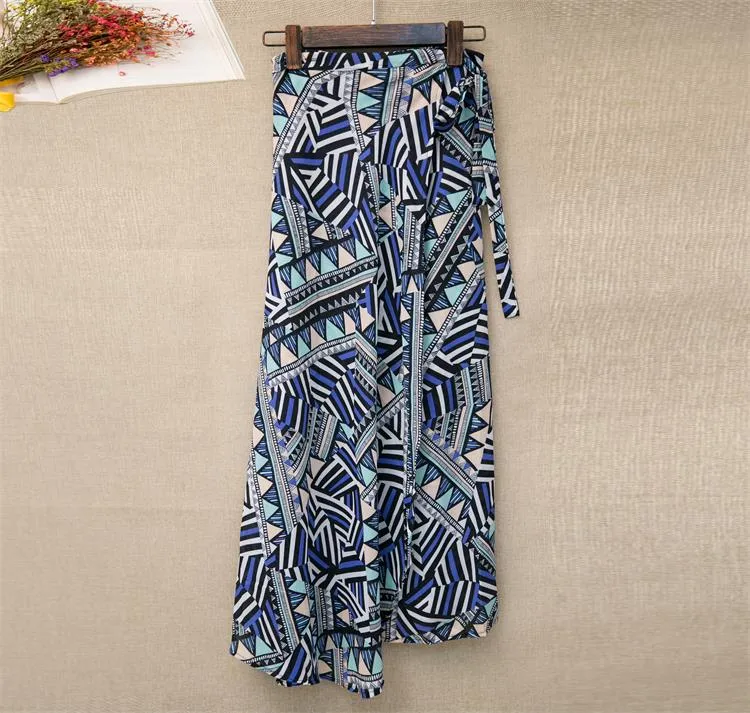 High waist Irregular Beach Skirt - Multiple prints available