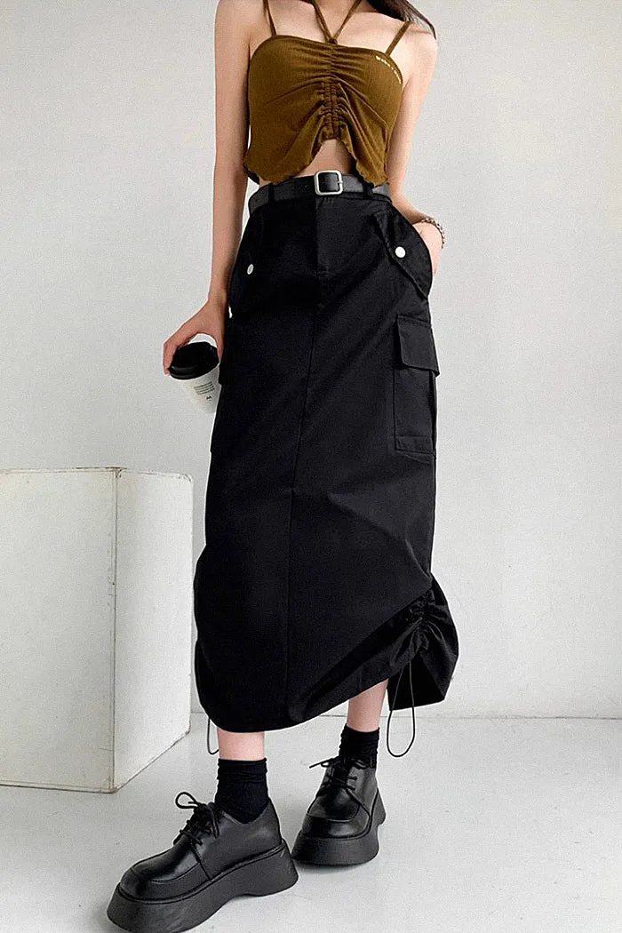 high waist retro loose a-line skirt