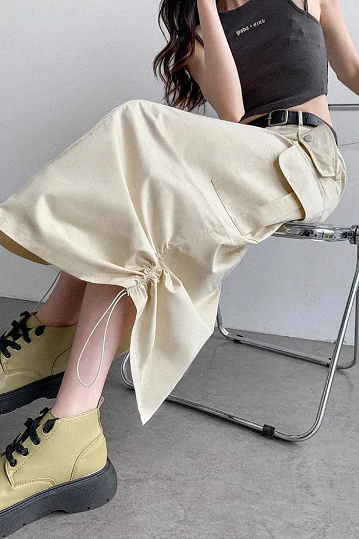 high waist retro loose a-line skirt