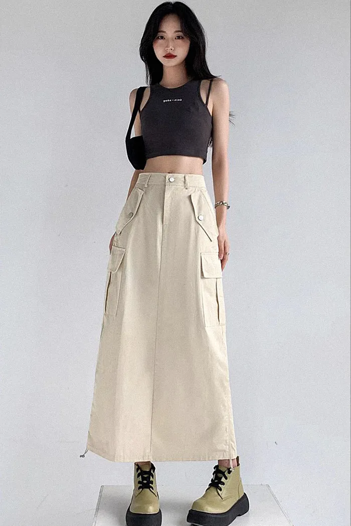high waist retro loose a-line skirt