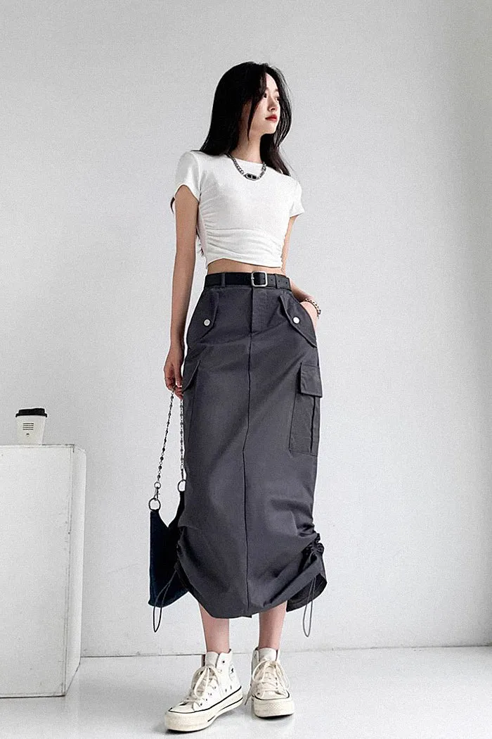 high waist retro loose a-line skirt