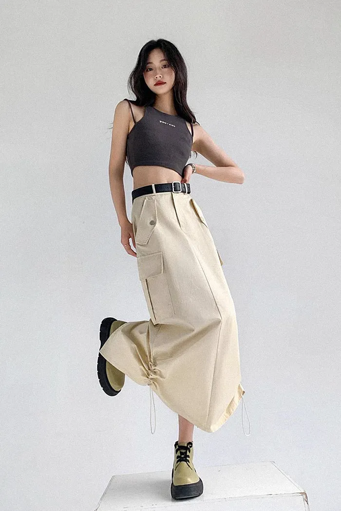 high waist retro loose a-line skirt