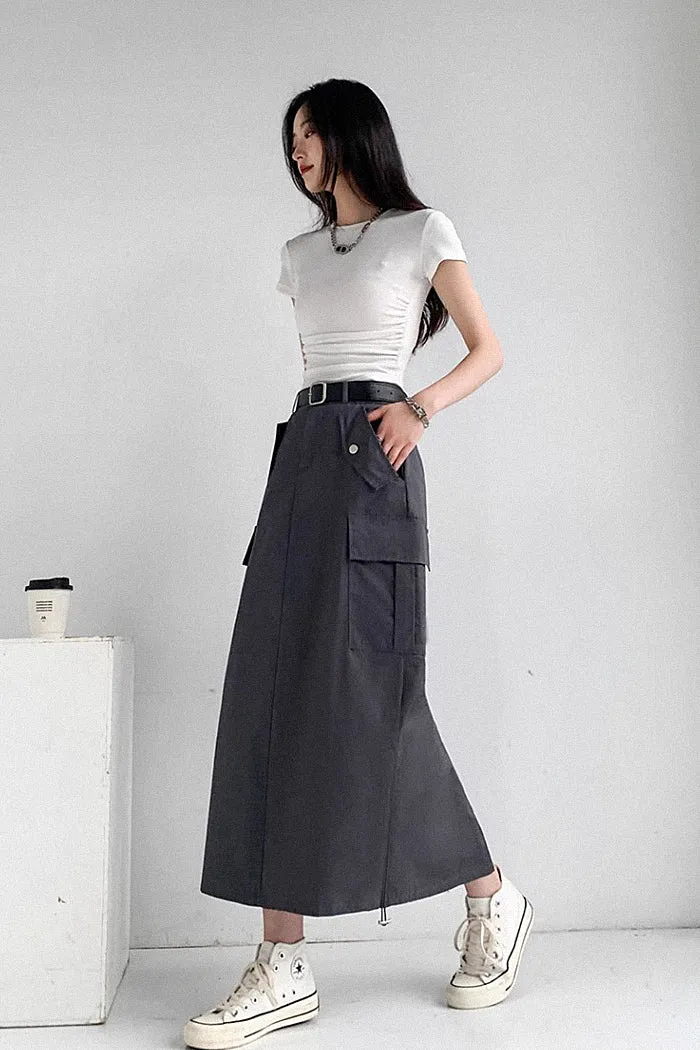 high waist retro loose a-line skirt