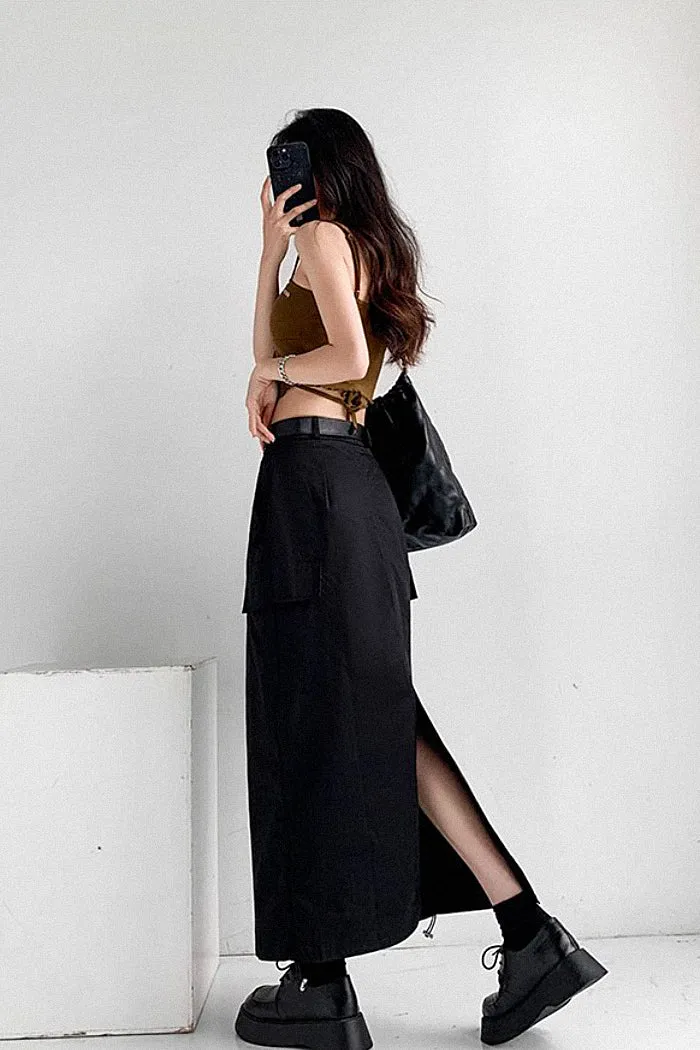 high waist retro loose a-line skirt