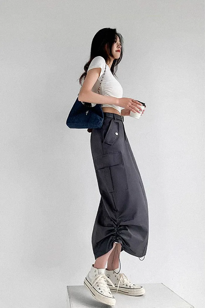 high waist retro loose a-line skirt