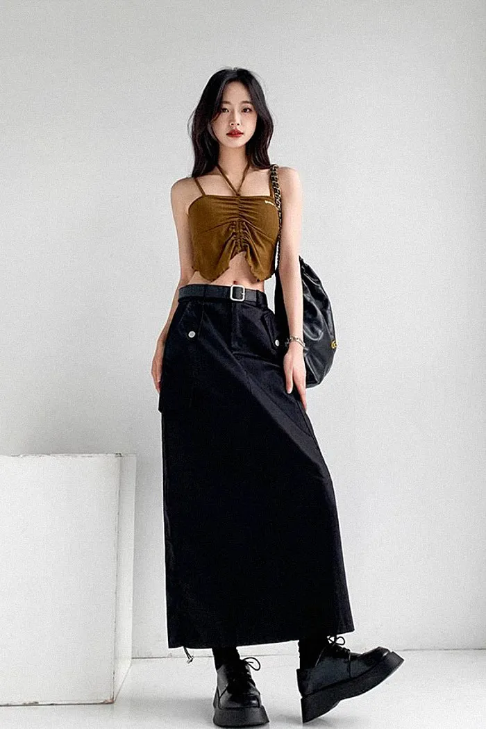 high waist retro loose a-line skirt
