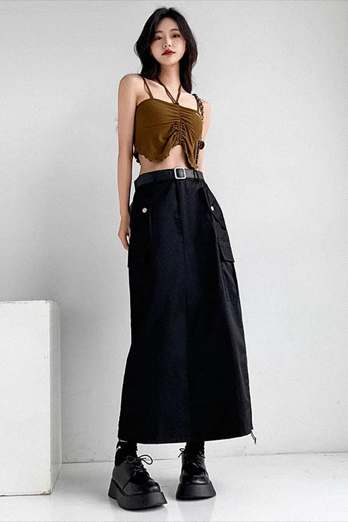 high waist retro loose a-line skirt