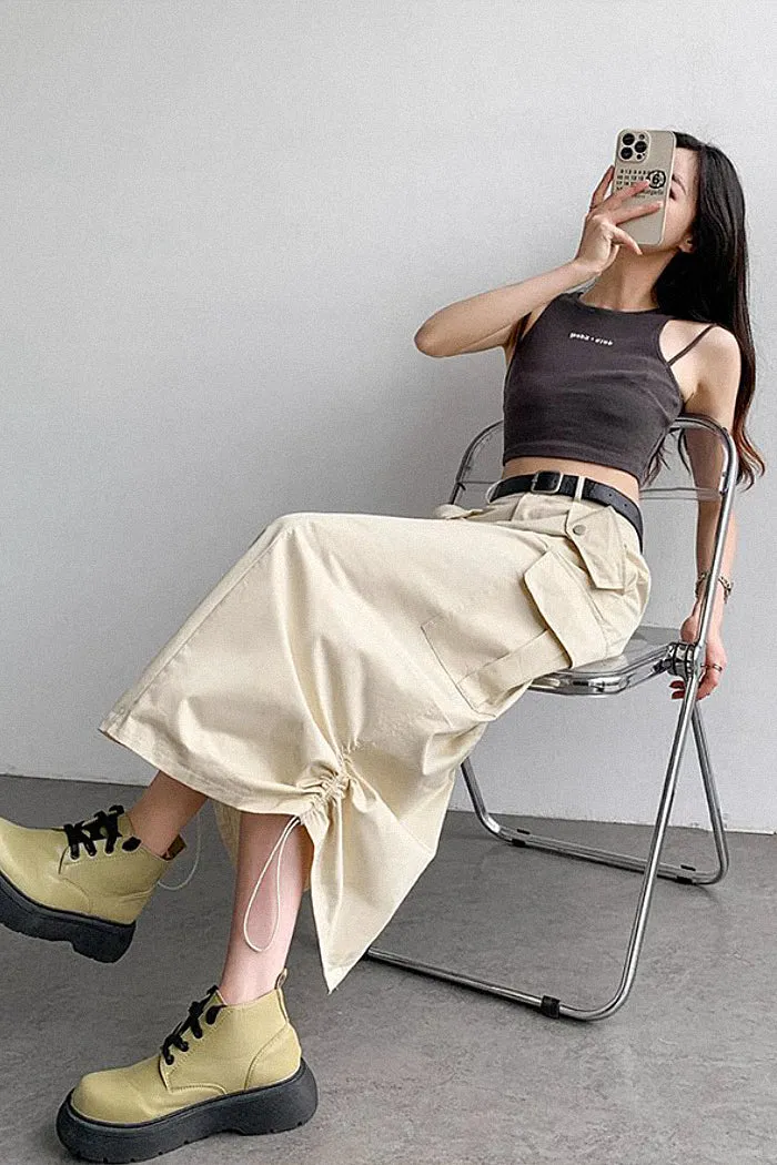 high waist retro loose a-line skirt