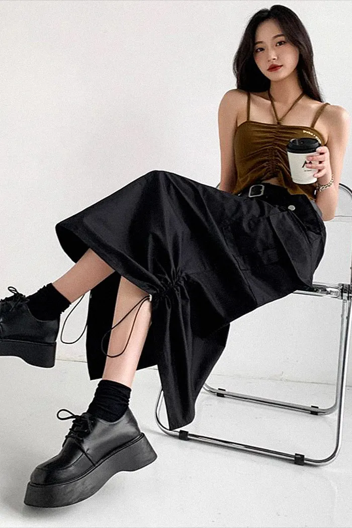 high waist retro loose a-line skirt