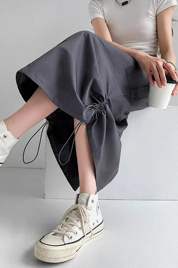 high waist retro loose a-line skirt
