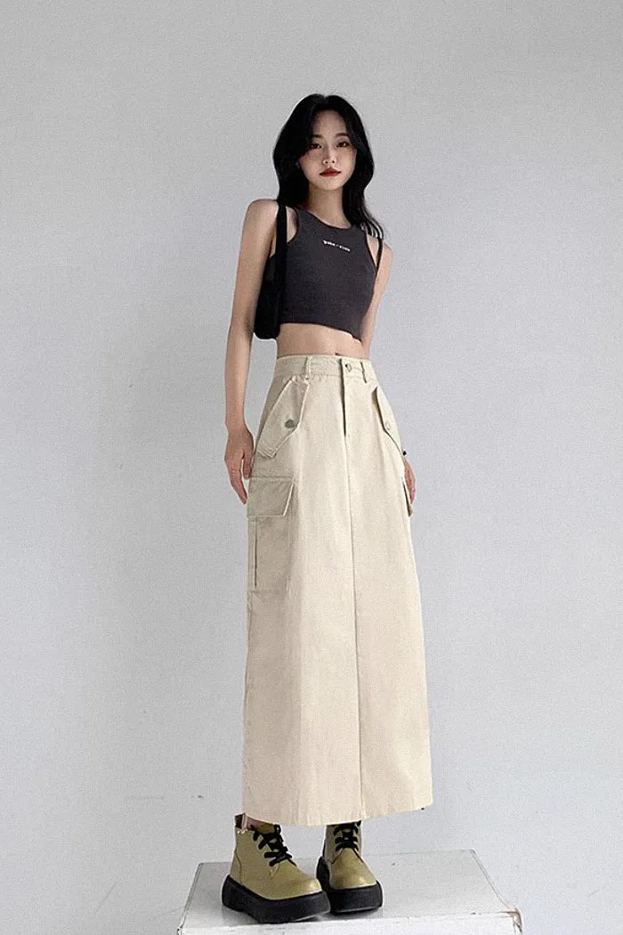 high waist retro loose a-line skirt