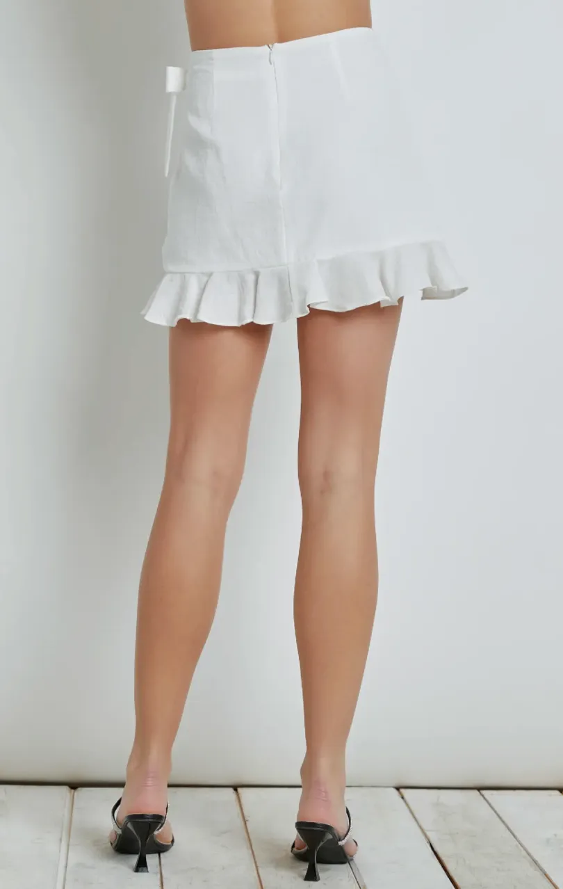 High Waist Ruffle Hem Skirt