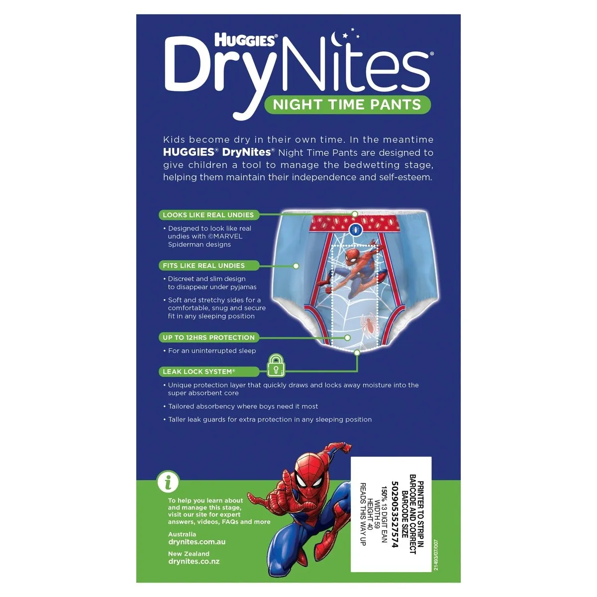 Huggies DryNites Boys 4-7 Years 9 Pack