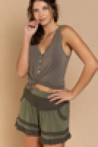 Hurricane Grey Front Button Tank