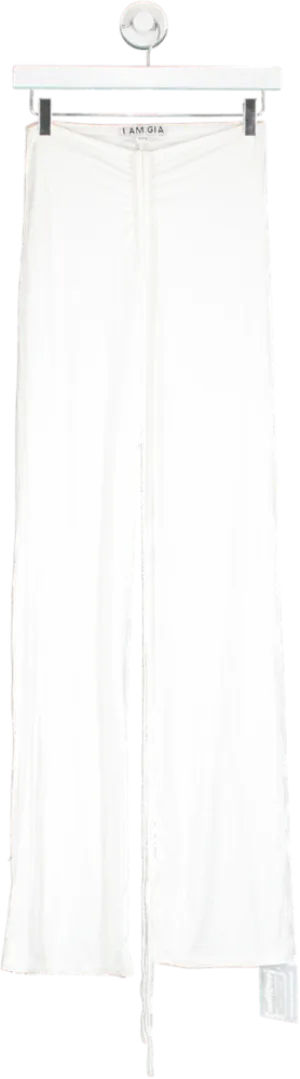 I.AM.GIA White Wide Leg Low Rise Tie Waist Pants UK XXS