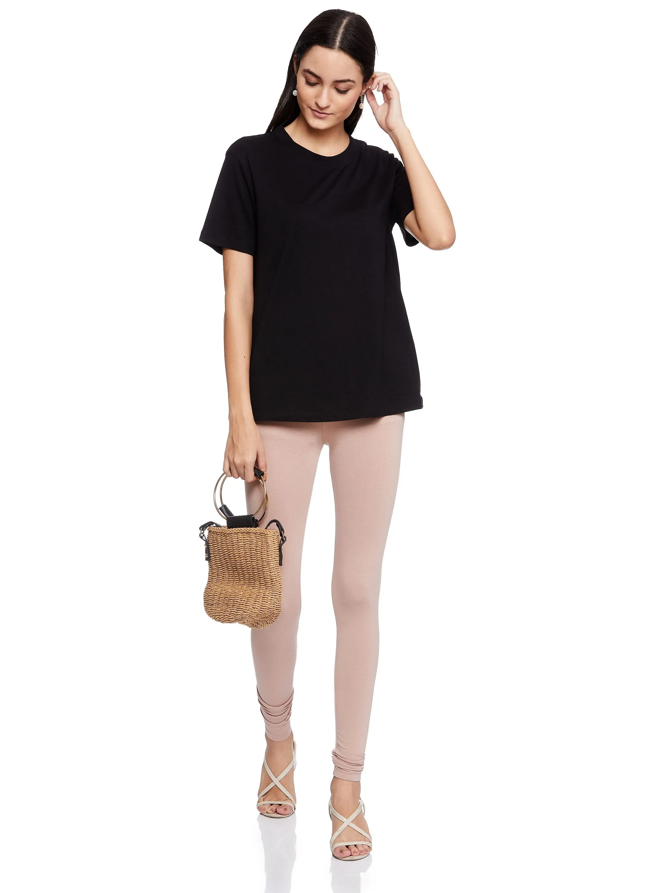INGRID HALF SLEEVE TEE (BLACK)