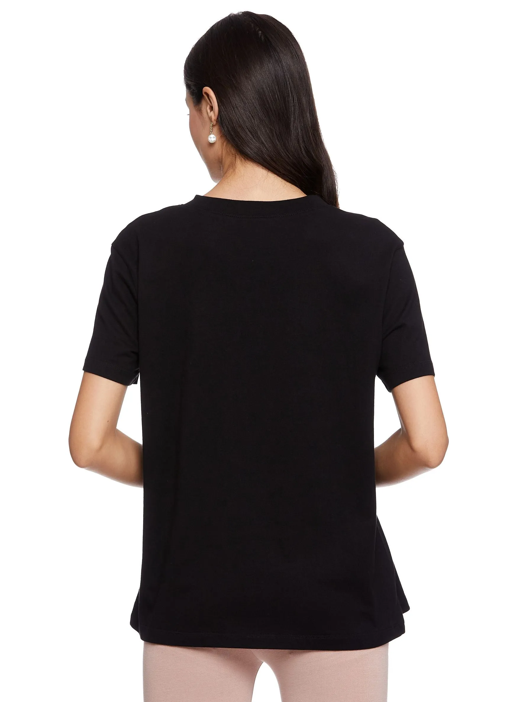 INGRID HALF SLEEVE TEE (BLACK)