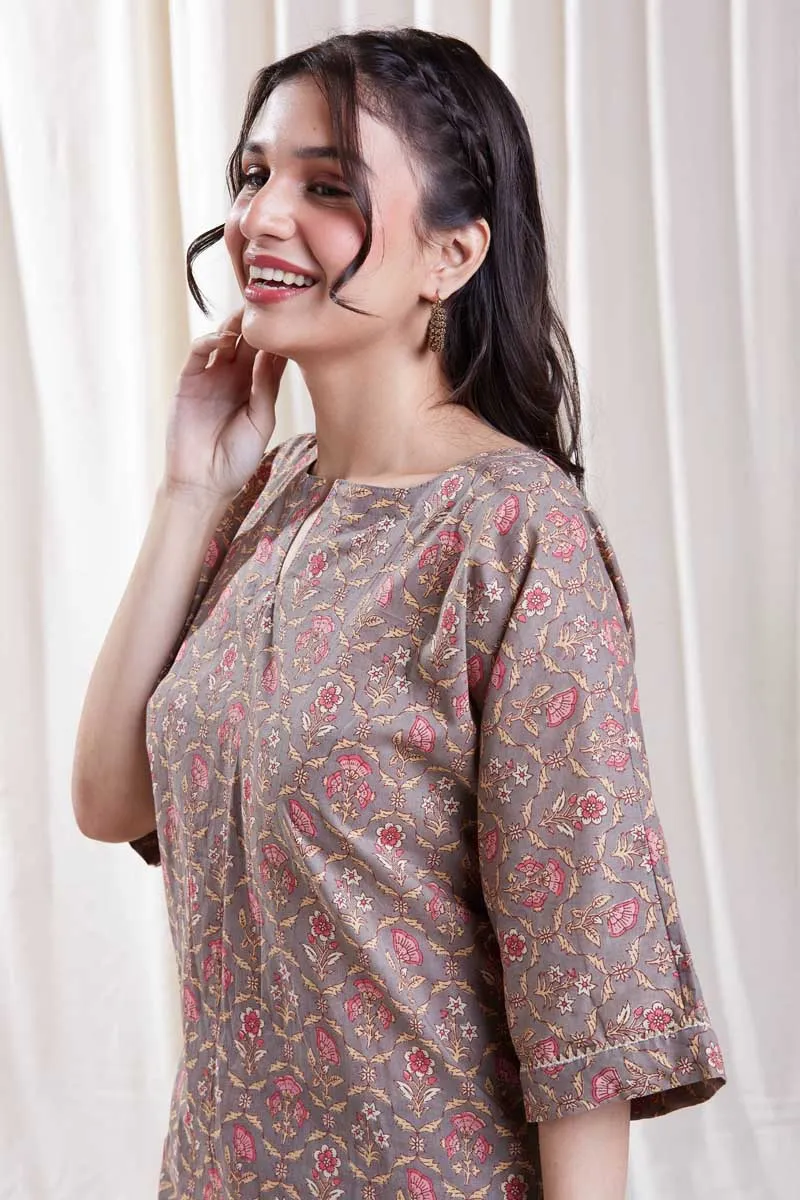 Isha Grey  Kurta Set
