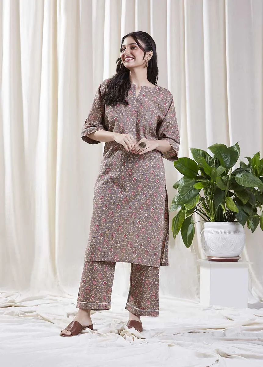 Isha Grey  Kurta Set