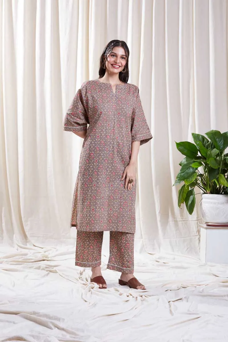 Isha Grey  Kurta Set
