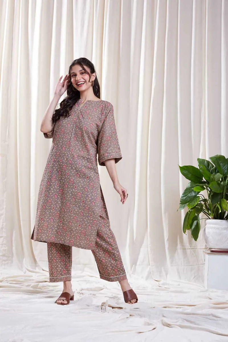 Isha Grey  Kurta Set