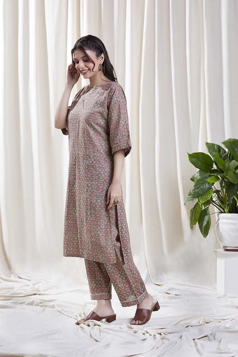 Isha Grey  Kurta Set