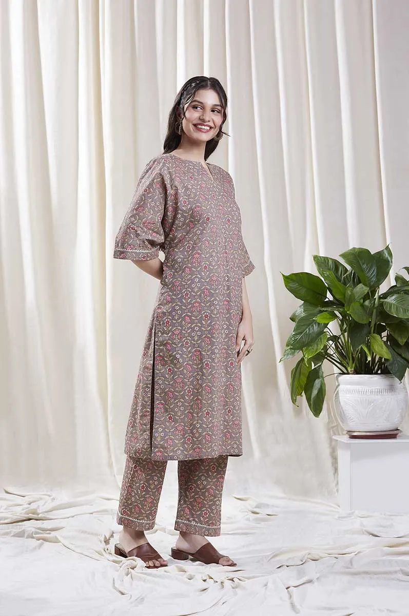 Isha Grey  Kurta Set