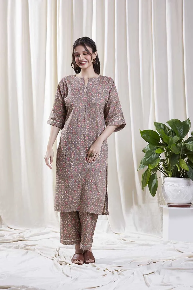 Isha Grey  Kurta Set
