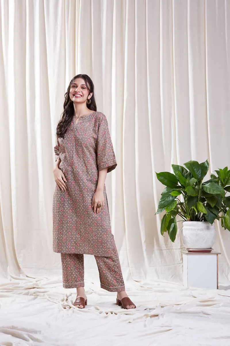 Isha Grey  Kurta Set