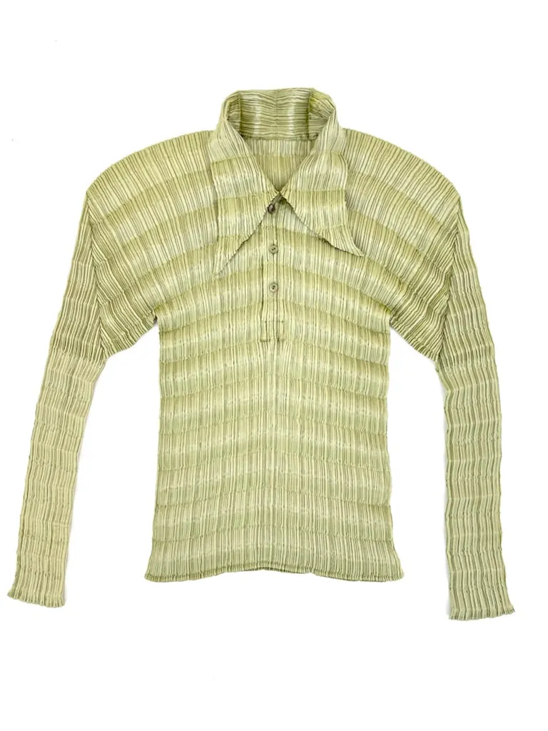 Issey Miyake Plissé Origami Pistachio Top