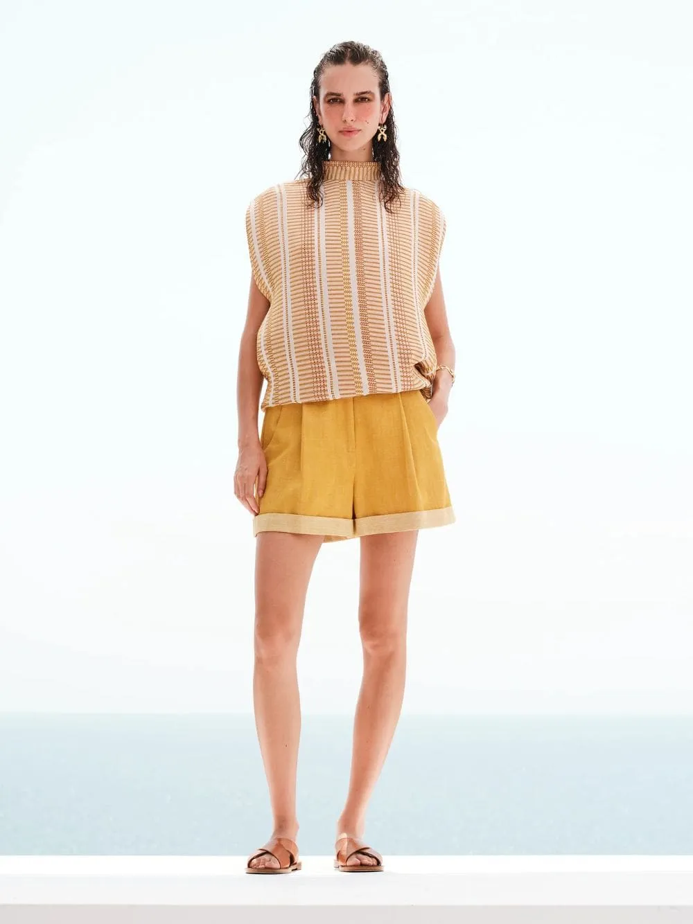 Ivory Sun Kymo Textured Silk Top