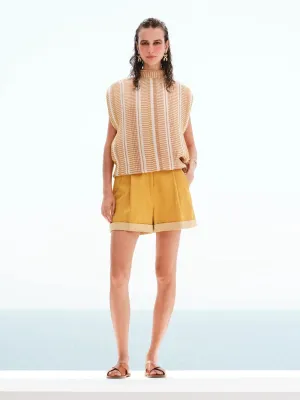 Ivory Sun Kymo Textured Silk Top