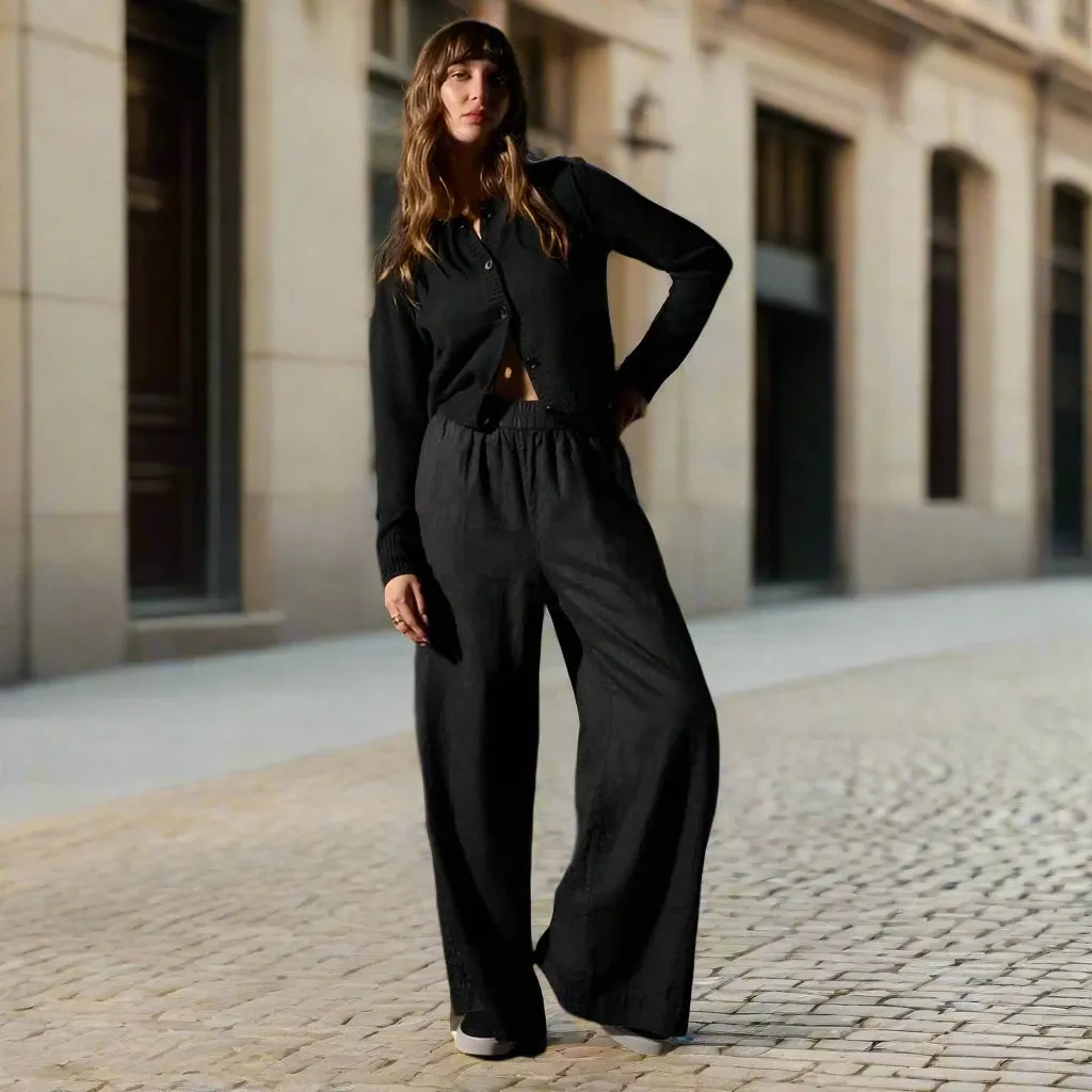 James Perse Lightweight Linen Wide Leg Pant