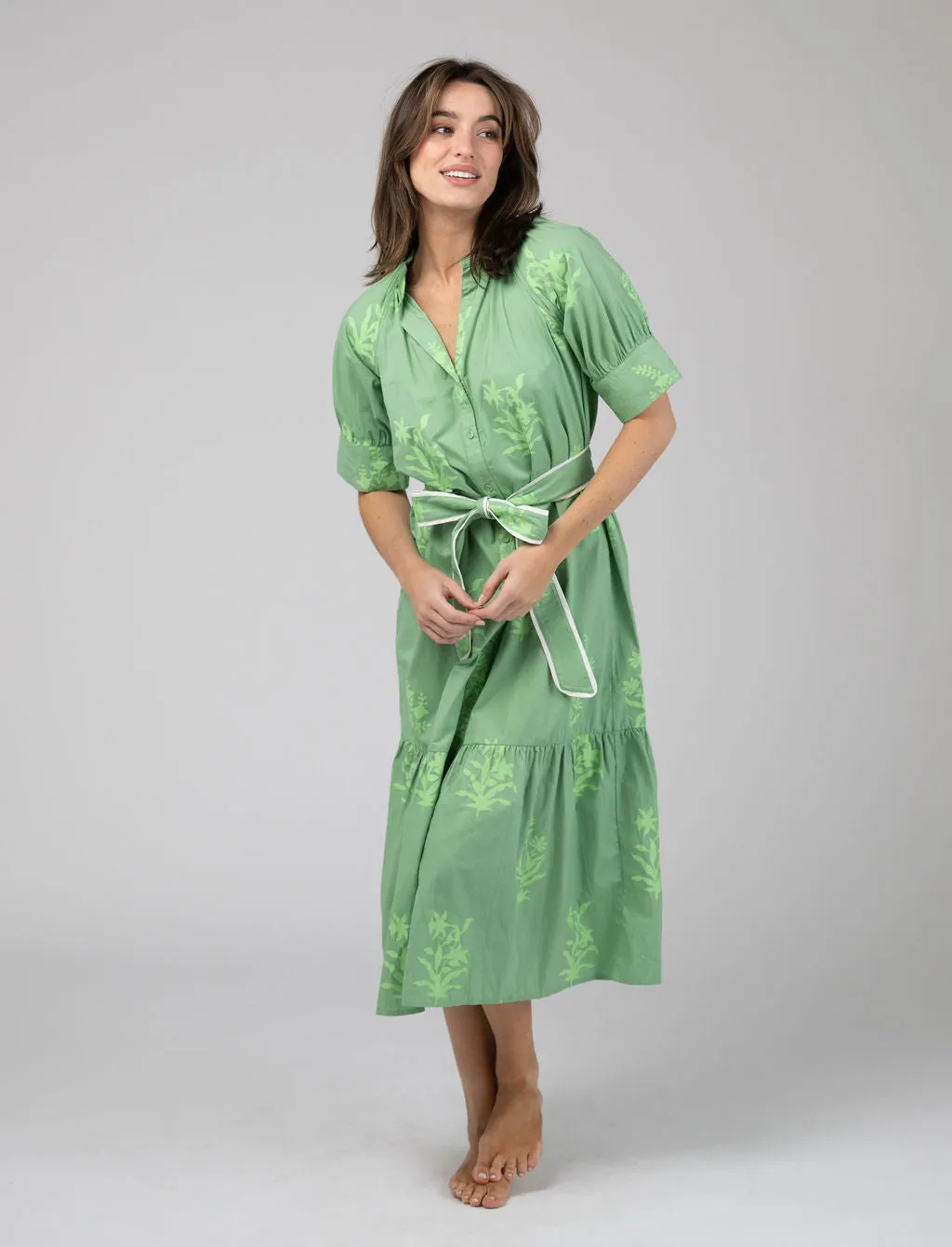 Jane Dress in Fern Jaipur Floral by Beau & Ro