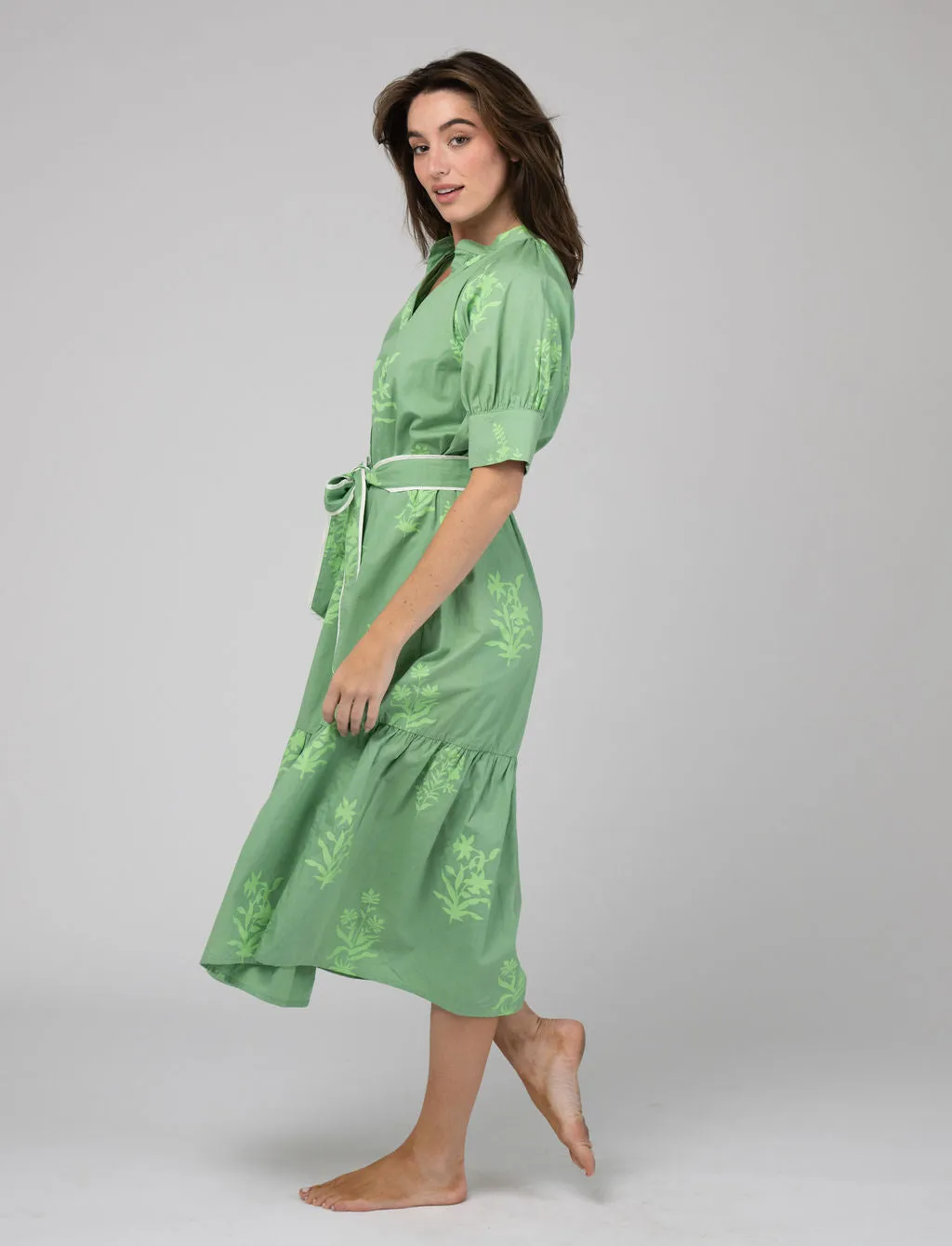 Jane Dress in Fern Jaipur Floral by Beau & Ro