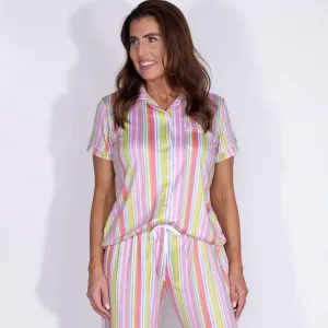 Janey Stripe Pajama Button Up Shirt