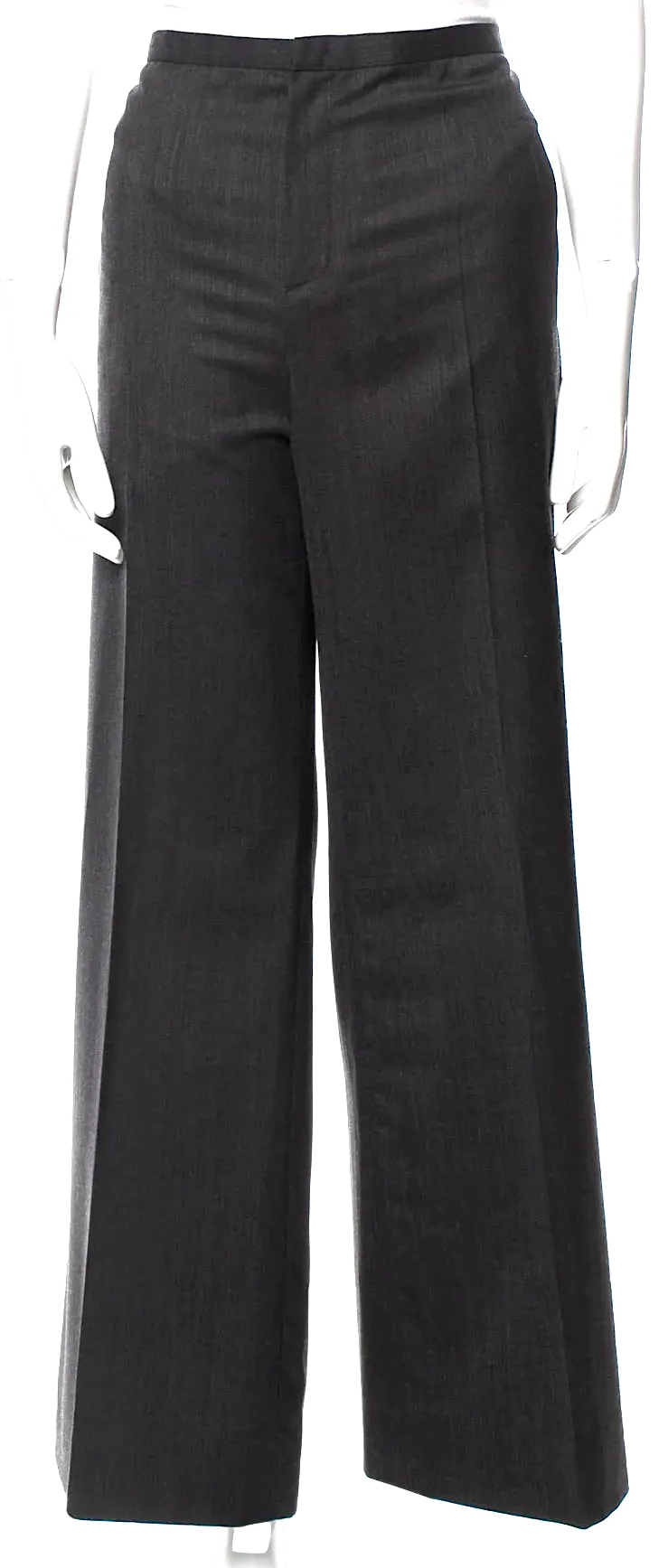 Jean Paul Gaultier Paris. Dark Grey Virgin Wool Wide Leg Pants