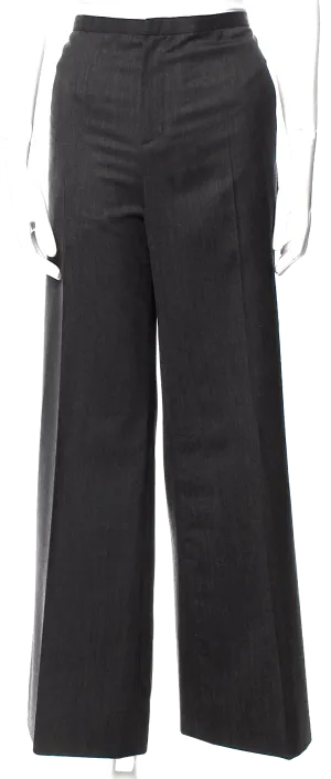 Jean Paul Gaultier Paris. Dark Grey Virgin Wool Wide Leg Pants