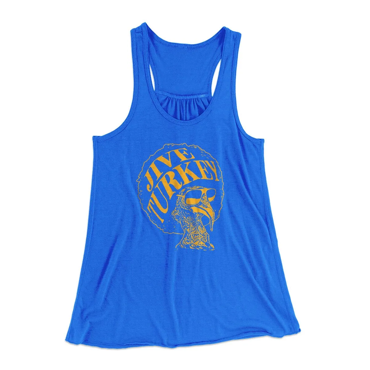 Jive Turkey Funny Thanksgiving Women's Flowey Racerback Tank Top