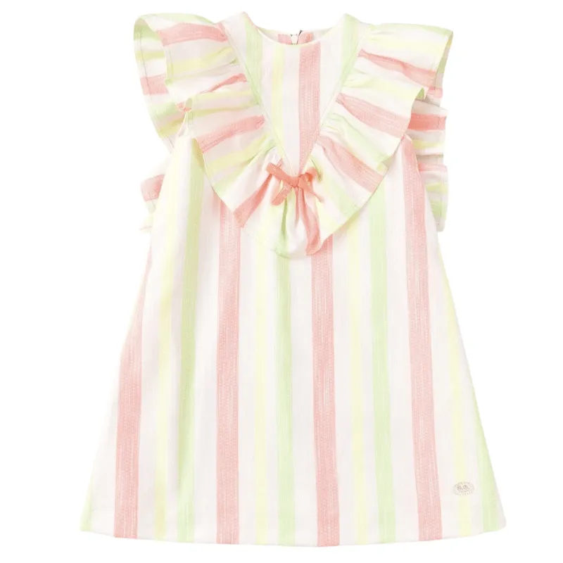 JOSE VARON - Neon Stripe A Line Dress