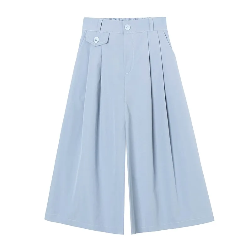 Kawaii Plicated Wide-leg Cropped Pants