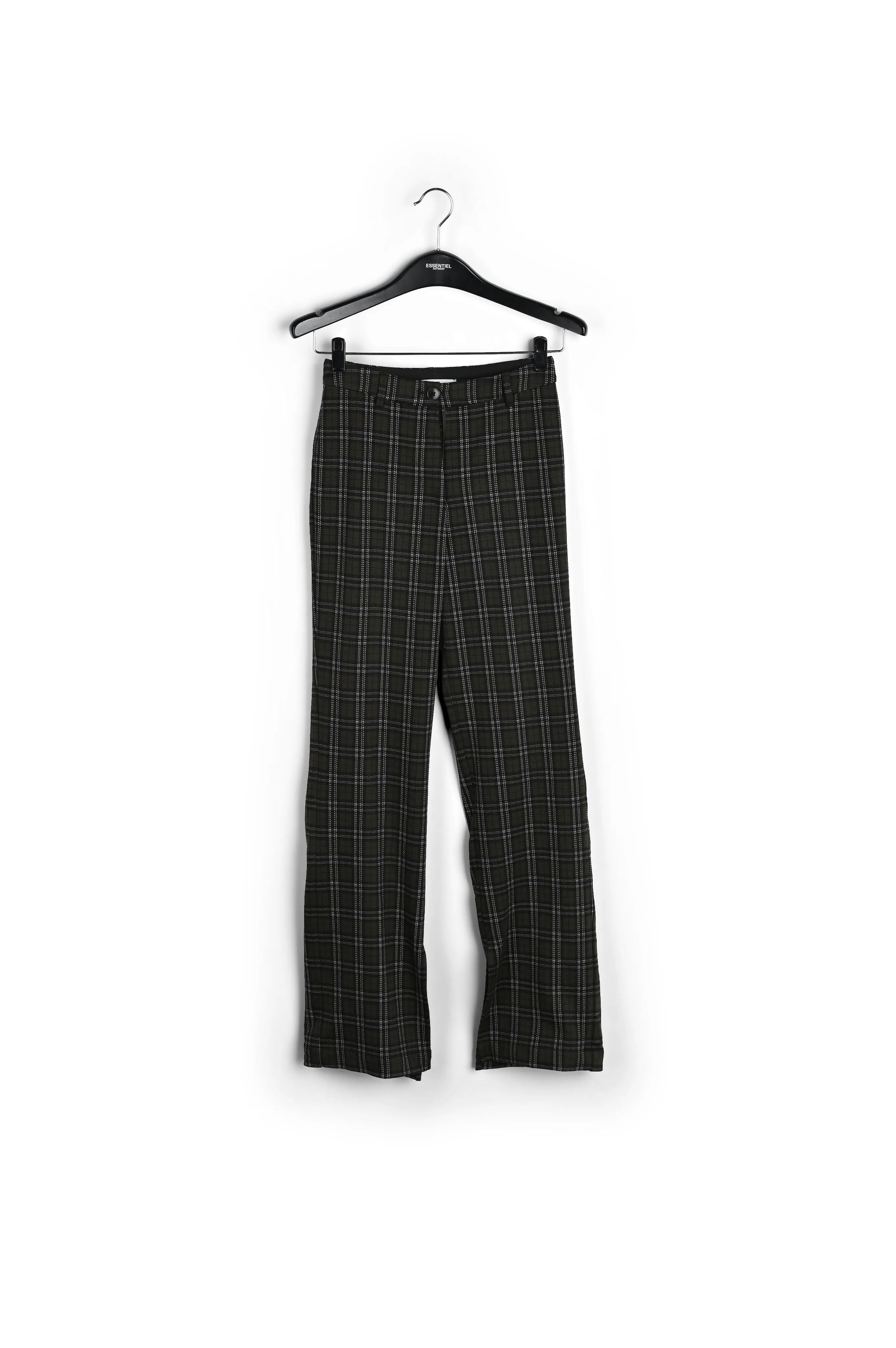 Khaki checked tailored pants