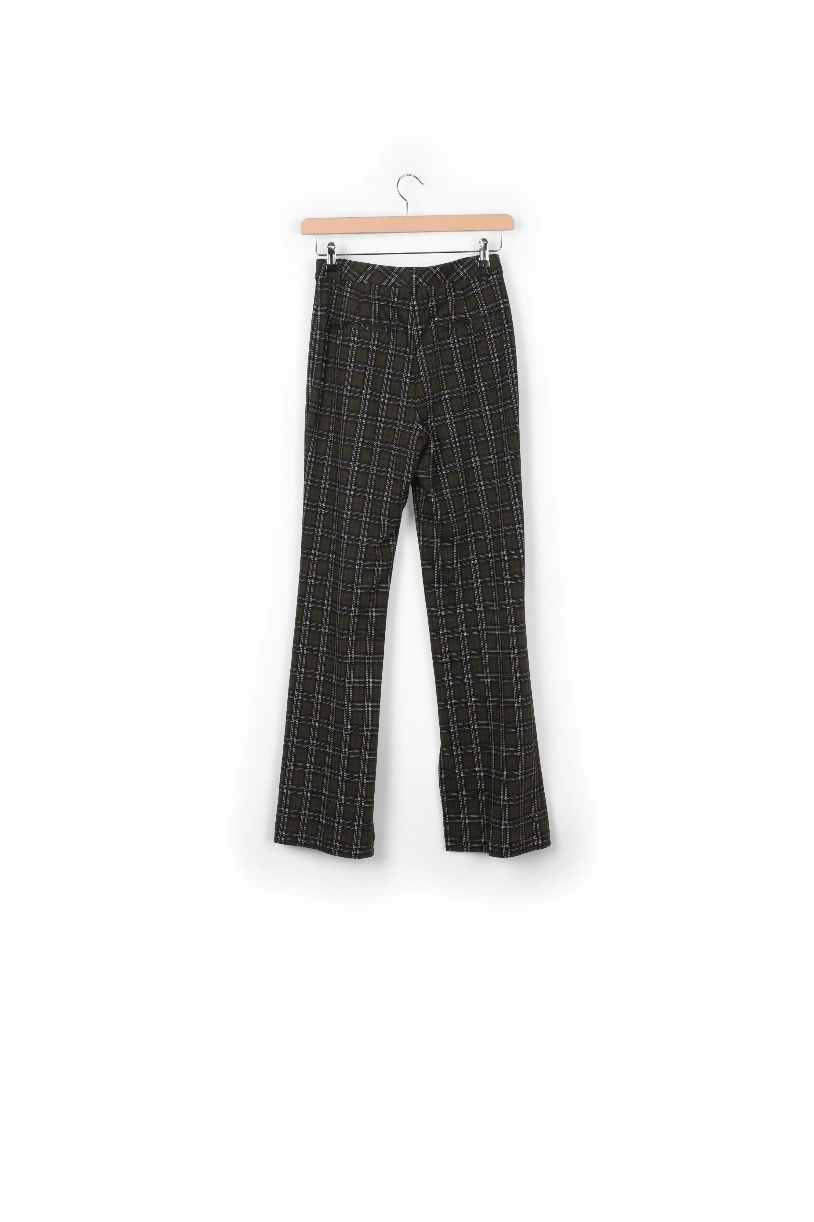 Khaki checked tailored pants