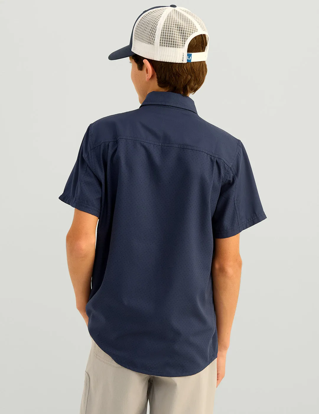 Kids Tide Point Short Sleeve Button Down